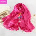 Wholesale by factory directly, Solid color Pashmina scarf made 100% silk, high quality Scarf Shawls